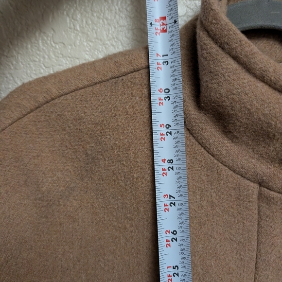 J. Crew Cocoon Coat Stand Collar‎ Wool Blend Minimalist Style Taupe Size 2 - Picture 5 of 5
